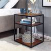 Nachttisch Sheesham Massivholz / Metall 40x50x35 cm Beistelltisch Hoch Bild 2