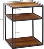 Nachttisch Sheesham Massivholz / Metall 40x50x35 cm Beistelltisch Hoch Bild 4