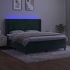 vidaXL Boxspringbett mit Matratze & LED Dunkelgrün 160x200 cm Samt 3139454 Bild 2