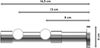 Gardinenstangen-Set Prestige Sitra 480 cm (geteilt in 3 x 160 cm), 2-läufig, 20 mm Ø Chrom Bild 2