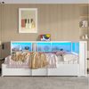 Flieks Daybett, Metall-Tagesbett 90x200cm mit Ausziehbett 90x190cm, LED und Aufladen Bild 3