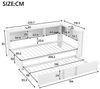 Flieks Daybett, Metall-Tagesbett 90x200cm mit Ausziehbett 90x190cm, LED und Aufladen Bild 4