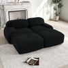Ecksofa in Schwarz aus Cordstoff, modular, rahmenlos, ergonomisch geformt,208x178x75 cm Bild 2