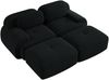 Ecksofa in Schwarz aus Cordstoff, modular, rahmenlos, ergonomisch geformt,208x178x75 cm Bild 5