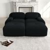 Ecksofa in Schwarz aus Cordstoff, modular, rahmenlos, ergonomisch geformt,208x178x75 cm Bild 3
