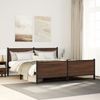 vidaXL Metallbett ohne Matratze Braun Eichen-Optik 180x200 cm 3301373 Bild 4