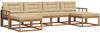 vidaXL Outdoor-Sofagarnitur mit Kissen 6 pcs Natur und Beige 3367976 Bild 2
