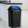 Stefanplast 'Push Can' Mülleimer, Kunststoff, 68 x 41 x 41 cm, 60 Liter, Blau / Schwarz Bild 2