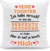 GRAVURZEILE Zierkissen mit Spruch - Das Perfekte Geschenk - Für Familie & Freunde -, starke Farben ohne verblassen - Tochter - ohne Füllung Bild 2