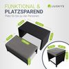 Juskys 2in1 Polyrattan Relax Gartenmöbel Set Jamaika - Tisch, Gartenlounge Sofa - Balkonmöbel Sitzgruppe für Balkon, Garten - Outdoor Lounge schwarz / grau Bild 4