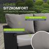Juskys 2in1 Polyrattan Relax Gartenmöbel Set Jamaika - Tisch, Gartenlounge Sofa - Balkonmöbel Sitzgruppe für Balkon, Garten - Outdoor Lounge schwarz / grau Bild 5