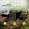 Juskys 2in1 Polyrattan Relax Gartenmöbel Set Jamaika - Tisch, Gartenlounge Sofa - Balkonmöbel Sitzgruppe für Balkon, Garten - Outdoor Lounge schwarz / grau Bild 2