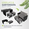 Juskys 2in1 Polyrattan Relax Gartenmöbel Set Jamaika - Tisch, Gartenlounge Sofa - Balkonmöbel Sitzgruppe für Balkon, Garten - Outdoor Lounge schwarz / grau Bild 3