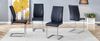 Stuhl gepolstert 2er-Set, Schwarz/Silber, PU-Leder mit Metallbeinen，40.6x40x95 cm Bild 2