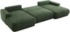 XXL Wohnlandschaft RINA U-Form 360 cm breit, Sofa mit Schlaffunktion & DL-Mechanismus, Wellenfederung, modern freistehend - Dunkelgrün Schenille grob gewebt Bild 5