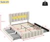 Merax Polsterbett LED Beleuchtung Doppelbett mit 4 Schubladen und USB-Aufladen 160x200cm, Samt, Beige Bild 4