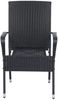 Juskys Polyrattan Gartenstühle Yoro 6er Set - mit Armlehnen & Rückenlehne - 6 Stühle stapelbar - Rattan Stuhl Garten - Stapelstuhl Schwarz Bild 5