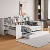 Multifunktionales Schlafsofa Weiß 90x200 Mit Ausziehbett USB Steckdose Stauraum Massivkiefer 120kg Tragkraft Gästebett Arbeitsbereich Bild 2