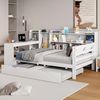 Multifunktionales Schlafsofa Weiß 90x200 Mit Ausziehbett USB Steckdose Stauraum Massivkiefer 120kg Tragkraft Gästebett Arbeitsbereich Bild 3