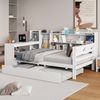 Multifunktionales Schlafsofa Weiß 90x200 Mit Ausziehbett USB Steckdose Stauraum Massivkiefer 120kg Tragkraft Gästebett Arbeitsbereich Bild 3