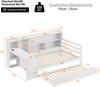 Multifunktionales Schlafsofa Weiß 90x200 Mit Ausziehbett USB Steckdose Stauraum Massivkiefer 120kg Tragkraft Gästebett Arbeitsbereich Bild 4
