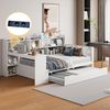 Multifunktionales Schlafsofa Weiß 90x200 Mit Ausziehbett USB Steckdose Stauraum Massivkiefer 120kg Tragkraft Gästebett Arbeitsbereich Bild 5