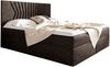 MEBLINI Boxspringbett BOTTI 120x200 cm mit Bettkasten – H3/Braun Samt Polsterbett - Gepolstert Doppelbett mit Matratze und Topper - Polsterbett mit Stauraum - Bett mit Kopfteil – Stauraumbett Bild 2