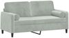 vidaXL 2-Sitzer-Sofa mit Zierkissen Hellgrau 140 cm Samt 3200881 Bild 3