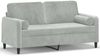 vidaXL 2-Sitzer-Sofa mit Zierkissen Hellgrau 140 cm Samt 3200881 Bild 2