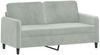 vidaXL 2-Sitzer-Sofa mit Zierkissen Hellgrau 140 cm Samt 3200881 Bild 4