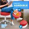 TRESKO® Rollhocker mit Lehne 150 kg Rot | Arbeitshocker höhenverstellbar 46-58 cm | Drehhocker mit Rollen | Bürostuhl Hocker Drehstuhl Kosmetikhocker Bild 5
