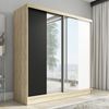 Schwebetürenschrank DUO 2-türig Schrank 160 cm Farbe: Sonoma , weiß , schwarz Bild 2