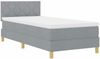 vidaXL Boxspringbett mit Kissen Hellgrau 90 x 200 cm Stoff 3338965 Bild 4