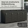 STEELSØN 'Diorus' Mülltonnenbox 4er je 240 Liter, graphitschwarz, Mülltonnenverkleidung aus Stahl mit Sichtstreifen, wetterfest, 116x80x268 cm, abschließbare Müllbox für 4 Tonnen Bild 3