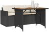 vidaXL 2-tlg. Garten-Essgruppe mit Kissen Schwarz Poly Rattan 366336 Bild 3