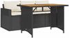 vidaXL 2-tlg. Garten-Essgruppe mit Kissen Schwarz Poly Rattan 366336 Bild 2