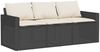 vidaXL 2-tlg. Garten-Essgruppe mit Kissen Schwarz Poly Rattan 366336 Bild 4