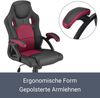 Juskys Racing Schreibtischstuhl Montreal (bordeaux) ergonomisch, höhenverstellbar & gepolstert, bis 120 kg - Bürostuhl Drehstuhl PC Gaming Stuhl Bild 3