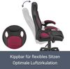 Juskys Racing Schreibtischstuhl Montreal (bordeaux) ergonomisch, höhenverstellbar & gepolstert, bis 120 kg - Bürostuhl Drehstuhl PC Gaming Stuhl Bild 4