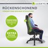 Juskys Racing Schreibtischstuhl Montreal (bordeaux) ergonomisch, höhenverstellbar & gepolstert, bis 120 kg - Bürostuhl Drehstuhl PC Gaming Stuhl Bild 3