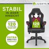 Juskys Racing Schreibtischstuhl Montreal (bordeaux) ergonomisch, höhenverstellbar & gepolstert, bis 120 kg - Bürostuhl Drehstuhl PC Gaming Stuhl Bild 5