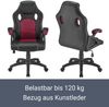 Juskys Racing Schreibtischstuhl Montreal (bordeaux) ergonomisch, höhenverstellbar & gepolstert, bis 120 kg - Bürostuhl Drehstuhl PC Gaming Stuhl Bild 2