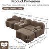 Modulares Ecksofa aus Samt, Wellenform, 288 x 167 x 70 cm, ohne Montage, Braun Bild 4