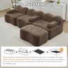 Modulares Ecksofa aus Samt, Wellenform, 288 x 167 x 70 cm, ohne Montage, Braun Bild 5