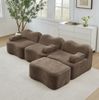 Modulares Ecksofa aus Samt, Wellenform, 288 x 167 x 70 cm, ohne Montage, Braun Bild 3