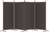 vidaXL 4-tlg. Paravent Braun 346x180 cm Stoff 350263 Bild 4