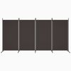 vidaXL 4-tlg. Paravent Braun 346x180 cm Stoff 350263 Bild 3