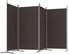vidaXL 4-tlg. Paravent Braun 346x180 cm Stoff 350263 Bild 5