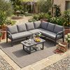 MC Star Gartenlounge-Set Gartenmöbel-Set, Eckstellung,Bietet Platz für bis zu 6 Personen, (Geflochtene Arm- und Rückenlehnen, verzinkte Stahlrohre, inklusive Ecksofa und Couchtisch, Farbe: Grau) Bild 4