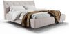 KAWOLA Bett ANNY Polsterbett Kopfteil niedrig Leder hellgrau 200x200cm Bild 3